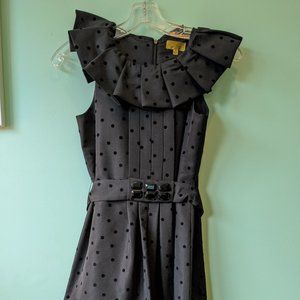 Girls Black Sleeveless Dress w/ Belt